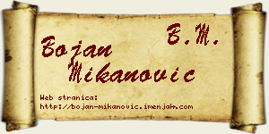 Bojan Mikanović vizit kartica